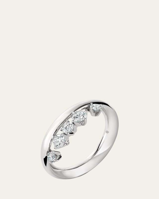 18K Gold Barre Floating Diamond Ring